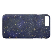 Coques Case-Mate iPhone Étoiles célestes bleues et dorées aquarelle fantai (Dos (Horizontal))
