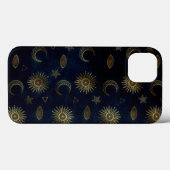 Coques Case-Mate iPhone Étoiles célestes Blue Gold Sun Moon (Verso (horizontal))