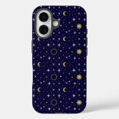 Coques Case-Mate iPhone Étoiles célestes Lune Soleil Bleu Or Blanc Tendanc (Verso)
