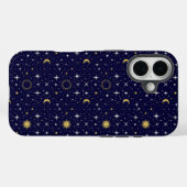 Coques Case-Mate iPhone Étoiles célestes Lune Soleil Bleu Or Blanc Tendanc (Verso (horizontal))