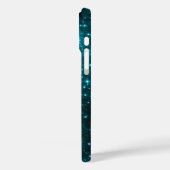 Coques Case-Mate iPhone Étoiles célestes scintillantes aqua (Verso / Gauche)