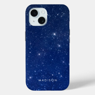 Coque Pour iPhone 15 Étoiles dans un espace aérien de nuit bleu