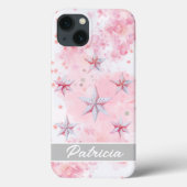 Coques Case-Mate iPhone Etoiles d'aquarelle modernes rose (Verso)