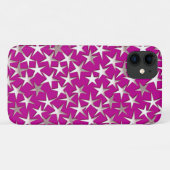 Coques Case-Mate iPhone étoiles d'argent sur améthyste violet (Dos (Horizontal))