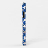 Coques Case-Mate iPhone Étoiles d'argent sur bleu cobalt (Dos/Droite)