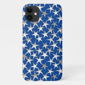 Coques Case-Mate iPhone Étoiles d'argent sur bleu cobalt (Dos)