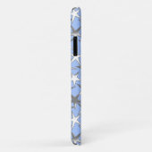 Coques Case-Mate iPhone étoiles d'argent, sur bleu pâle (Dos/Droite)