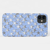 Coques Case-Mate iPhone étoiles d'argent, sur bleu pâle (Dos (Horizontal))