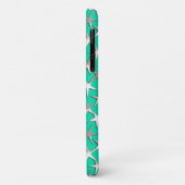 Coques Case-Mate iPhone étoiles d'argent sur turquoise (Dos/Gauche)
