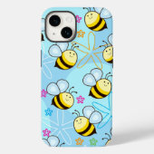 Coques Case-Mate iPhone Étoiles de Bumblebees Bleues | iPhone 14 Coque-Mat (Verso)