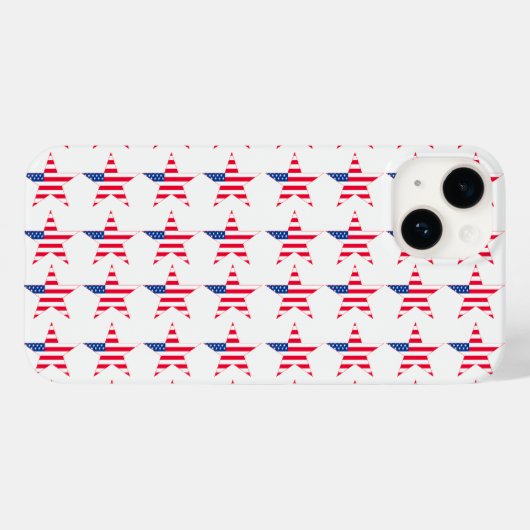 Coques Case-Mate iPhone Étoiles de drapeau américain patriotique (Verso (horizontal))