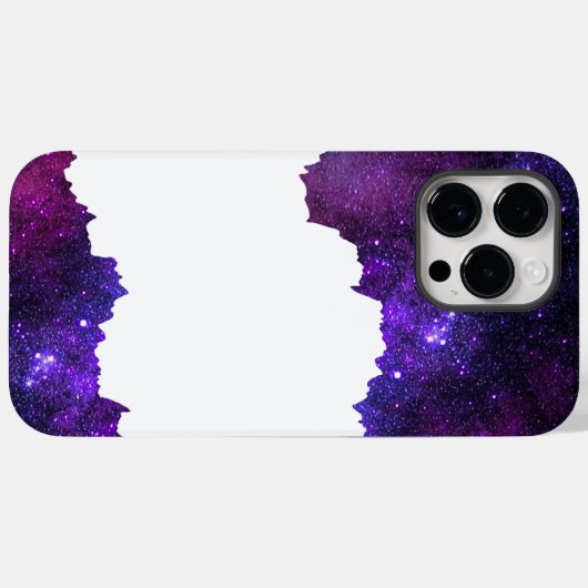 Coques Case-Mate iPhone étoiles de galaxie violette (Verso (horizontal))