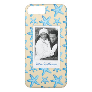 Case-Mate iPhone Case Étoiles de mer bleues d'aquarelle   votre photo e