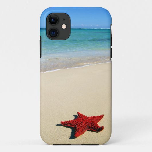 Coques Case-Mate iPhone Étoiles de mer rouges sur la plage blanche de (Dos)