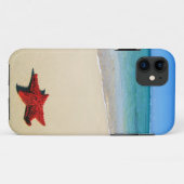Coques Case-Mate iPhone Étoiles de mer rouges sur la plage blanche de (Dos (Horizontal))