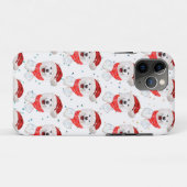 Coques Case-Mate iPhone Étoiles de Noël de la race de chien Samoyède (Dos (Horizontal))