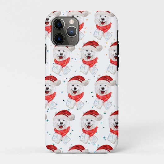 Coques Case-Mate iPhone Étoiles de Noël de la race de chien Samoyède (Dos)