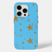 Coques Case-Mate iPhone Etoiles de Parties scintillant d'or Aqua (Verso)
