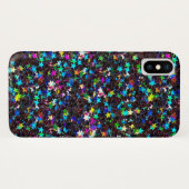 Coques Case-Mate iPhone Étoiles de parties scintillant sur noir (Dos (Horizontal))
