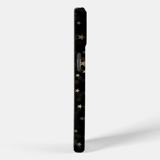 Coques Case-Mate iPhone Étoiles D'Or Éparpillées Sur Noir (Verso / Droite)