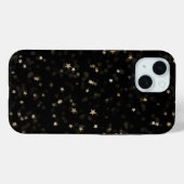 Coques Case-Mate iPhone Étoiles D'Or Éparpillées Sur Noir (Verso (horizontal))
