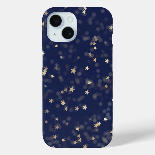 Coques Case-Mate iPhone Etoiles d'or sur bleu (Verso)