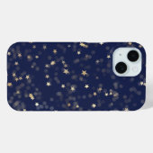 Coques Case-Mate iPhone Etoiles d'or sur bleu (Verso (horizontal))