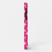 Coques Case-Mate iPhone étoiles d'or sur fuchsia rose (Dos/Gauche)