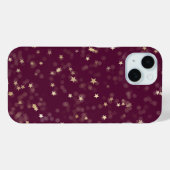 Coques Case-Mate iPhone Étoiles D'Or Sur Maroon (Verso (horizontal))