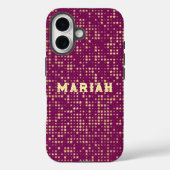 Coques Case-Mate iPhone Etoiles d'or sur un Arrière - plan rose foncé (Verso)