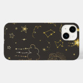 Coques Case-Mate iPhone Étoiles Dorées Célestes, Lune & Constellations (Verso (horizontal))