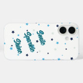 Coques Case-Mate iPhone Étoiles esthétiques simples - Smile Sparkle Shine (Verso (horizontal))
