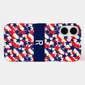 Coques Case-Mate iPhone Étoiles et bandes rouges, blanches et bleues (Verso (horizontal))