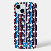 Coques Case-Mate iPhone Étoiles et rayures modernes Monogram USA (Verso)