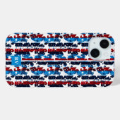 Coques Case-Mate iPhone Étoiles et rayures modernes Monogram USA (Verso (horizontal))