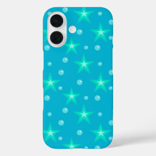 Coques iPhone 16 Étoiles Étoiles Bulles Bleu Sirène Imaginaire Naut