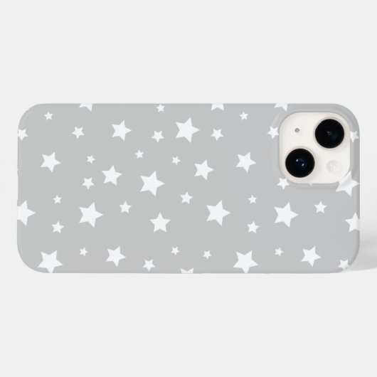 Coques Case-Mate iPhone Étoiles gris mignonnes (Verso (horizontal))