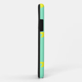 Coques Case-Mate iPhone étoiles jaunes sur turquoise (Dos/Droite)