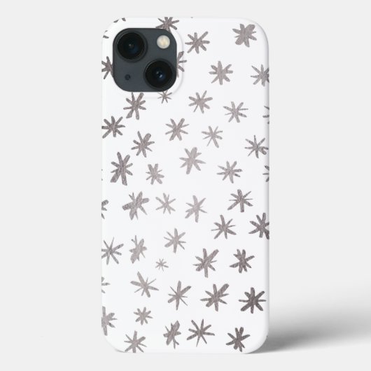 Coques Case-Mate iPhone étoiles métalliques - argent (Verso)