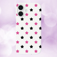 Étoiles Motif noir rose Arrière - plan blanc