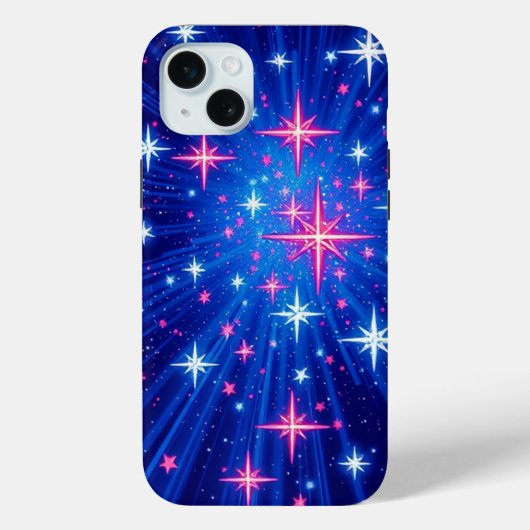 Coques Case-Mate iPhone Étoiles multiples brillantes avec Blue Rays Mobile (Verso)