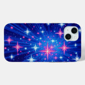 Coques Case-Mate iPhone Étoiles multiples brillantes avec Blue Rays Mobile (Verso (horizontal))