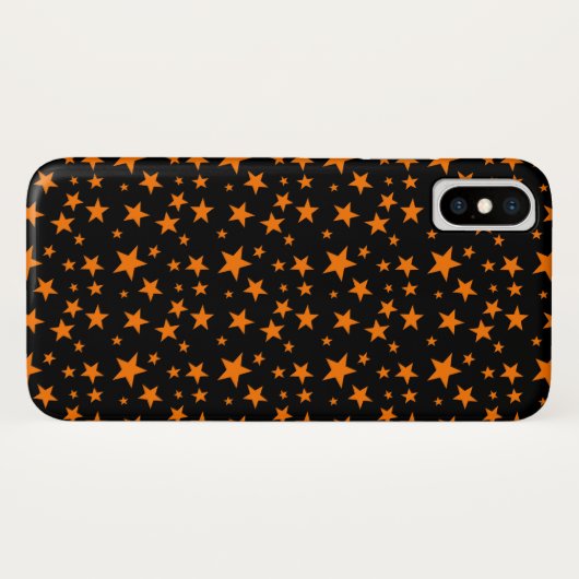 Coques Case-Mate iPhone Étoiles orange en noir | Halloween Fun (Dos (Horizontal))