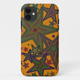 Coques Pour iPhone Étoiles Orange Green Party