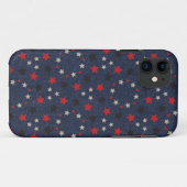Coques Case-Mate iPhone Étoiles patriotiques sur denim (Dos (Horizontal))