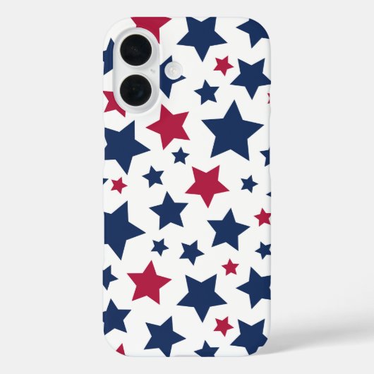 Coques Case-Mate iPhone Étoiles rouges et bleues - motif de drapeau améric (Verso)