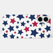 Coques Case-Mate iPhone Étoiles rouges et bleues - motif de drapeau améric (Verso (horizontal))