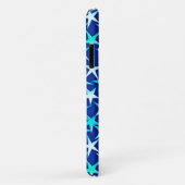 Coques Case-Mate iPhone Étoiles satinées, bleu pâle sur cobalt (Dos/Droite)