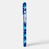 Coques Case-Mate iPhone Étoiles satinées, bleu pâle sur cobalt (Verso / Gauche)