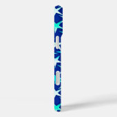 Coques Case-Mate iPhone Étoiles satinées, bleu pâle sur cobalt (Verso / Droite)